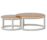 Set de 2 tables de salon UCT7033/7034 naturel/blanc