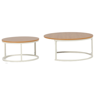 Set de 2 tables de salon UCT7033/7034 naturel/blanc