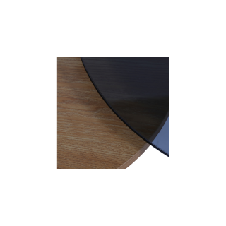 Set 2 tables de salon UCT23021 verre noir/naturel