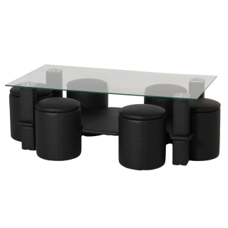 Table +6  Pouf Nora noir