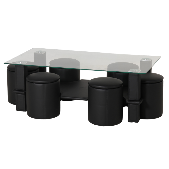 Table +6  Pouf Nora noir