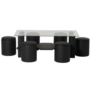 Table +6  Pouf Nora noir