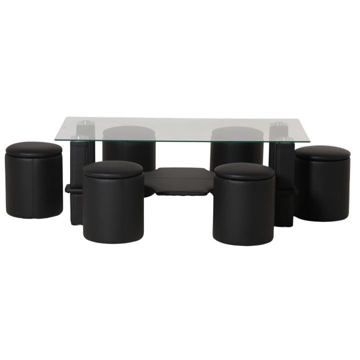 Table +6  Pouf Nora noir