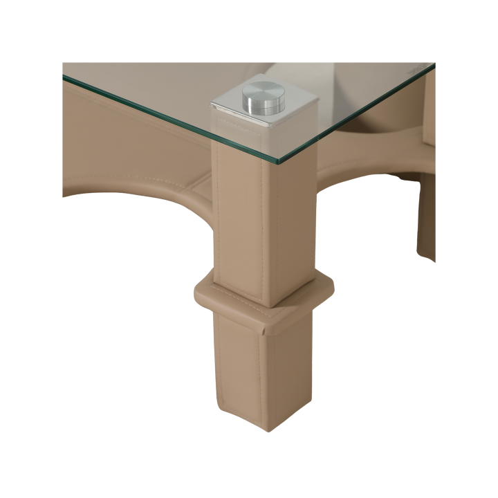 Table de salon + 6 pouf Nora beige