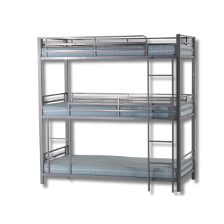 Lit superposé 3 couchages 90x190 Earl Triple gris