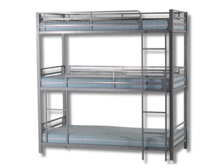 Lit superposé 3 couchages 90x190 Earl Triple gris
