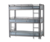 Lit superposé 3 couchages 90x190 Earl Triple gris