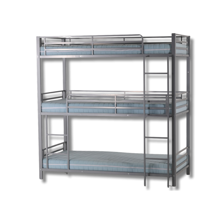 Lit superposé 3 couchages 90x190 Earl Triple gris