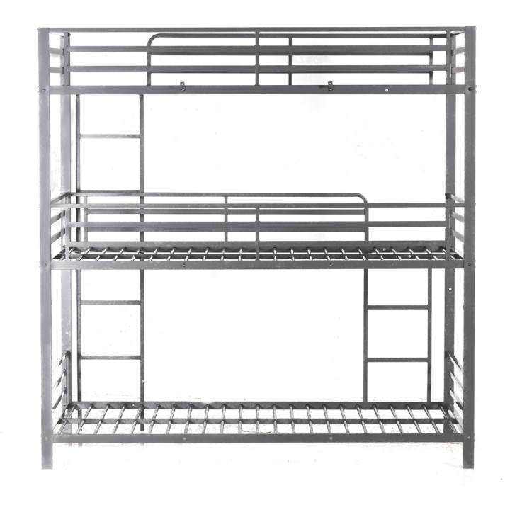 Lit superposé 3 couchages 90x190 Earl Triple gris