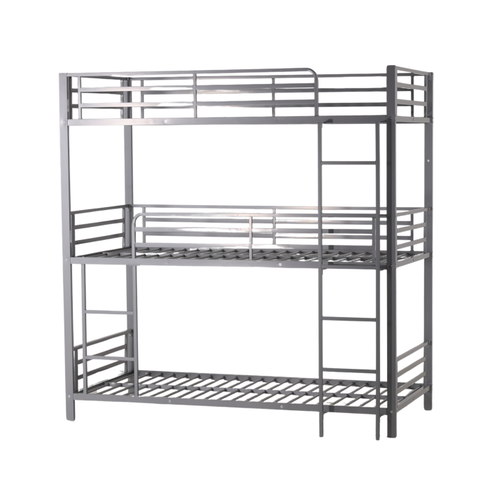 Lit superposé 3 couchages 90x190 Earl Triple gris