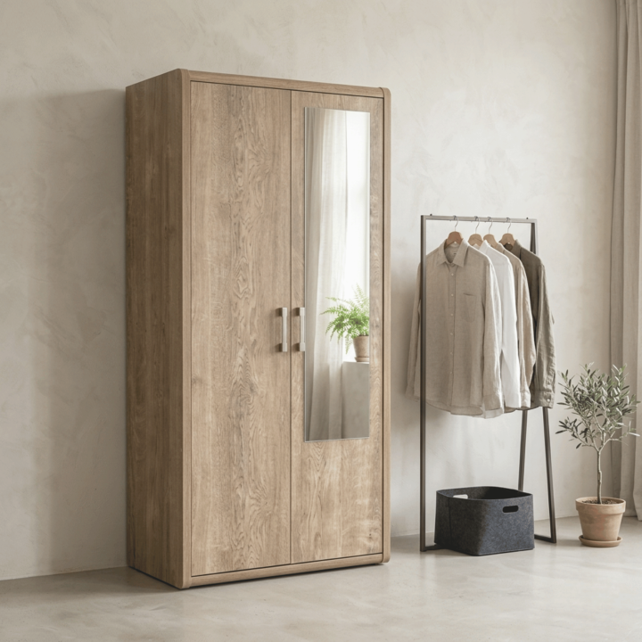 Armoire 2 portes Cara caramel oak