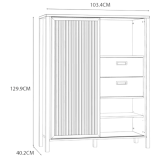 Buffet haut Jytana bois/noir