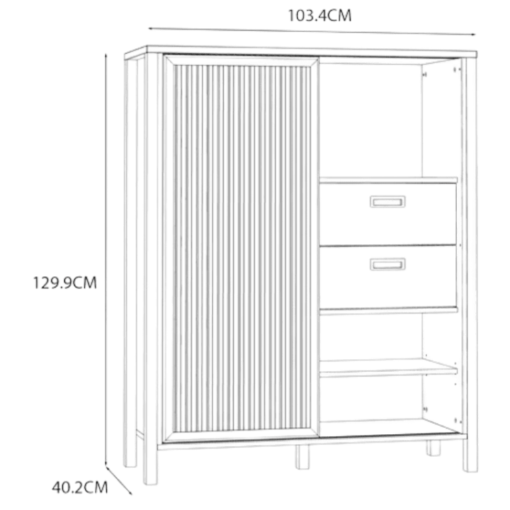 Buffet haut Jytana bois/noir