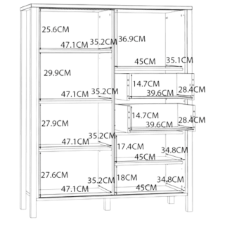Buffet haut Jytana bois/noir