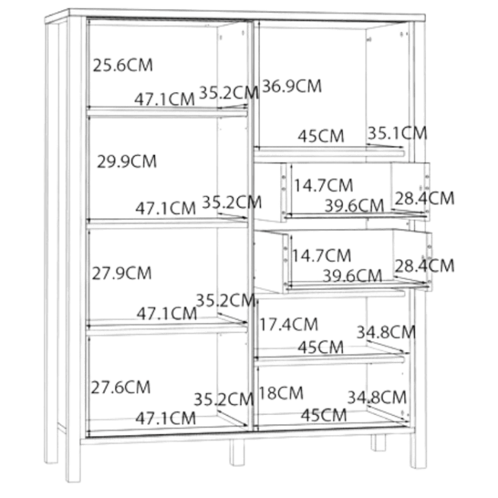Buffet haut Jytana bois/noir