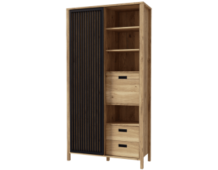 Bibliothèque Jytana noir/bois