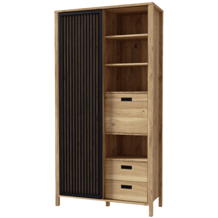 Bibliothèque Jytana noir/bois