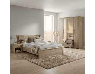 Chambre à coucher Cara avec armoire 4 portes