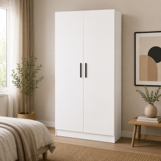 Armoire 2 portes 80 cm blanc R8012