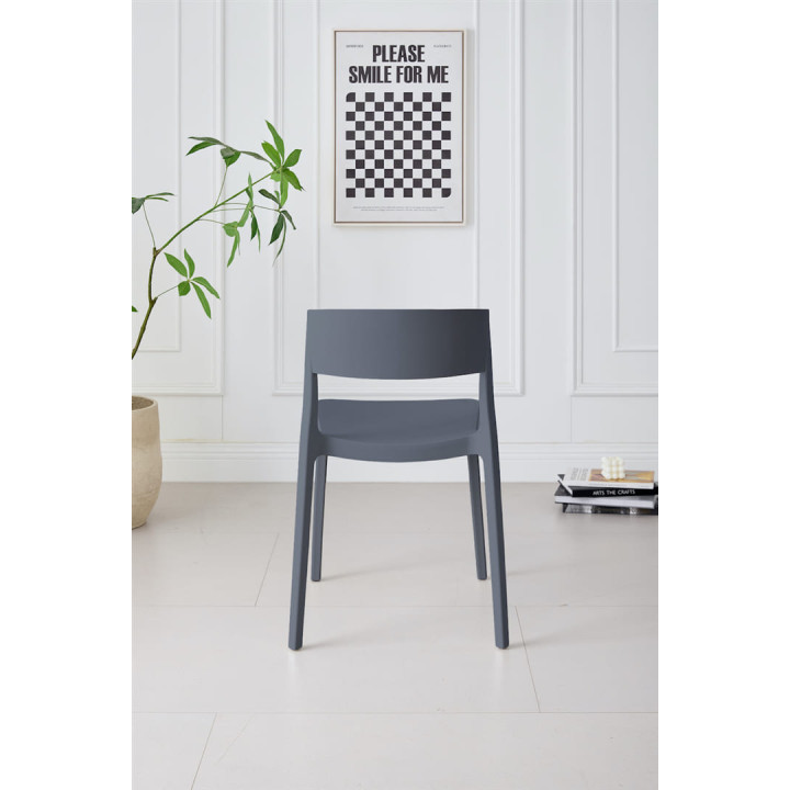 Chaise empilable Lilo gris anthracite
