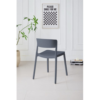 Chaise empilable Lilo gris anthracite