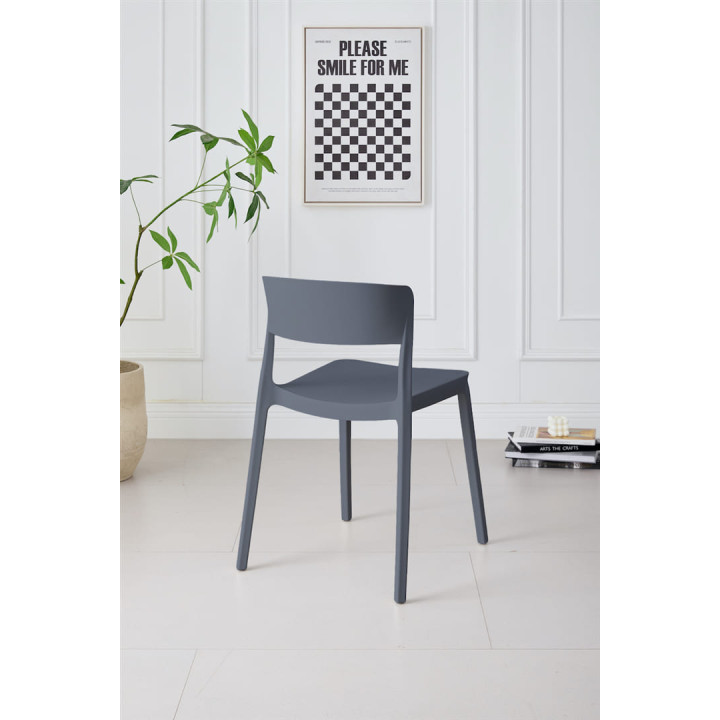 Chaise empilable Lilo gris anthracite