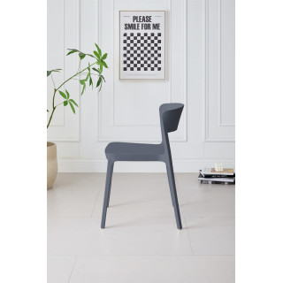 Chaise empilable Lilo gris anthracite