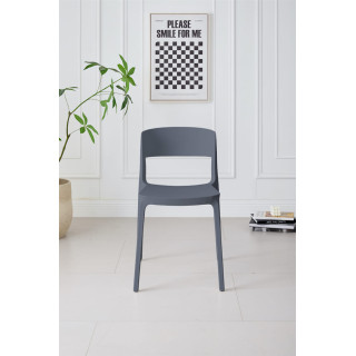 Chaise empilable Lilo gris anthracite