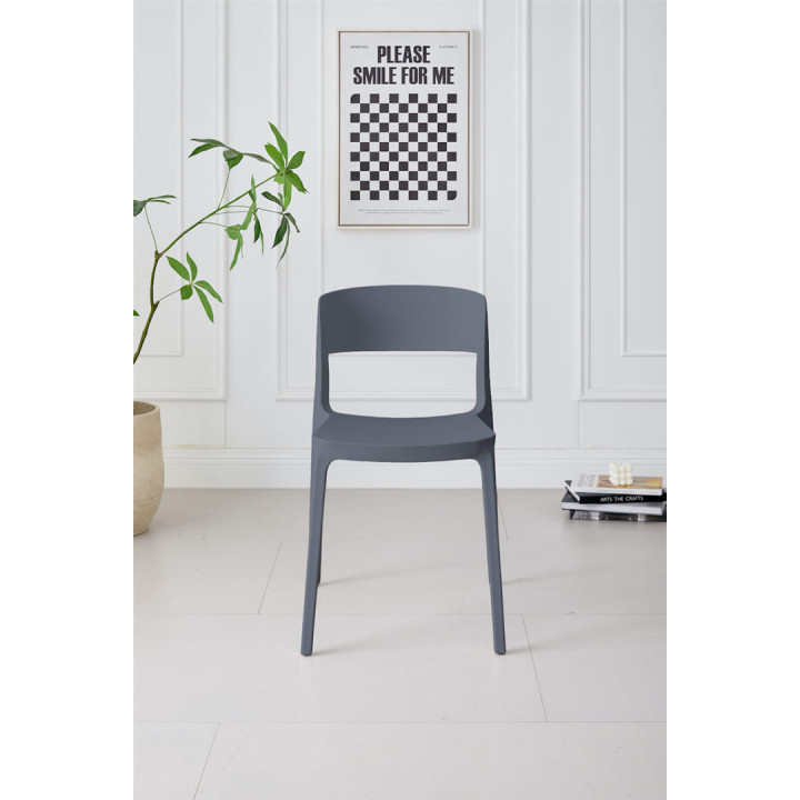 Chaise empilable Lilo gris anthracite