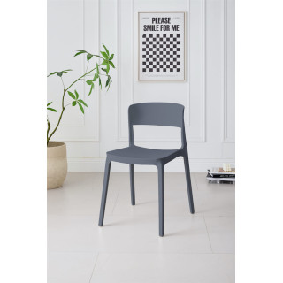 Chaise empilable Lilo gris anthracite