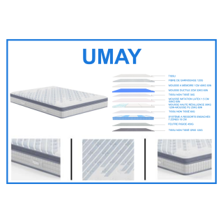Matelas Umay 140 x 190 cm Hybride premium
