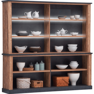 Dressoir + vaisselier Etienne oak/black line