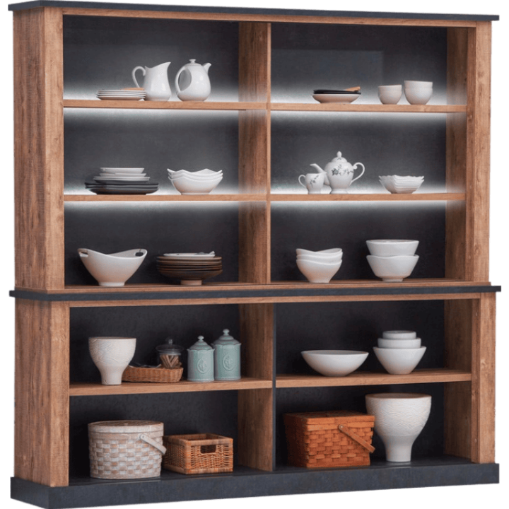 Dressoir + vaisselier Etienne oak/black line