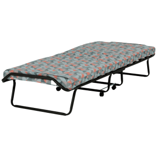 Lit pliant 80 x 190 cm - 12 lattes noir + housse