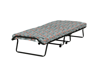 Lit pliant 80 x 190 cm - 12 lattes noir + housse