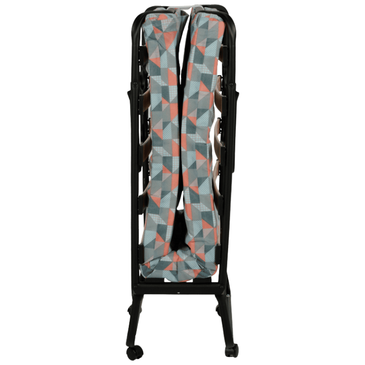 Lit pliant 80 x 190 cm - 12 lattes noir + housse