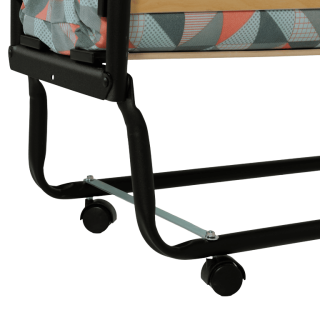 Lit pliant 80 x 190 cm - 12 lattes noir + housse