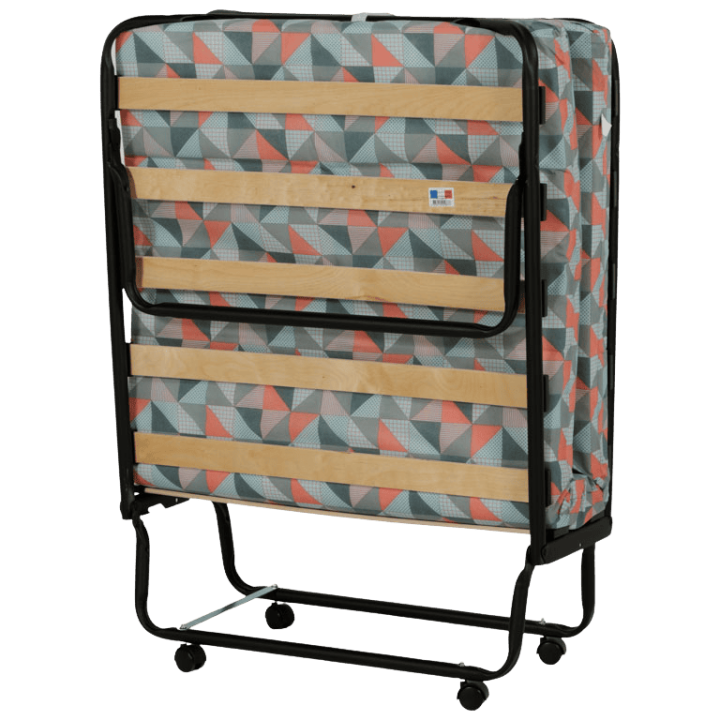 Lit pliant 80 x 190 cm - 12 lattes noir + housse