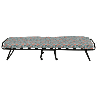 Lit pliant 80 x 190 cm - 12 lattes noir + housse