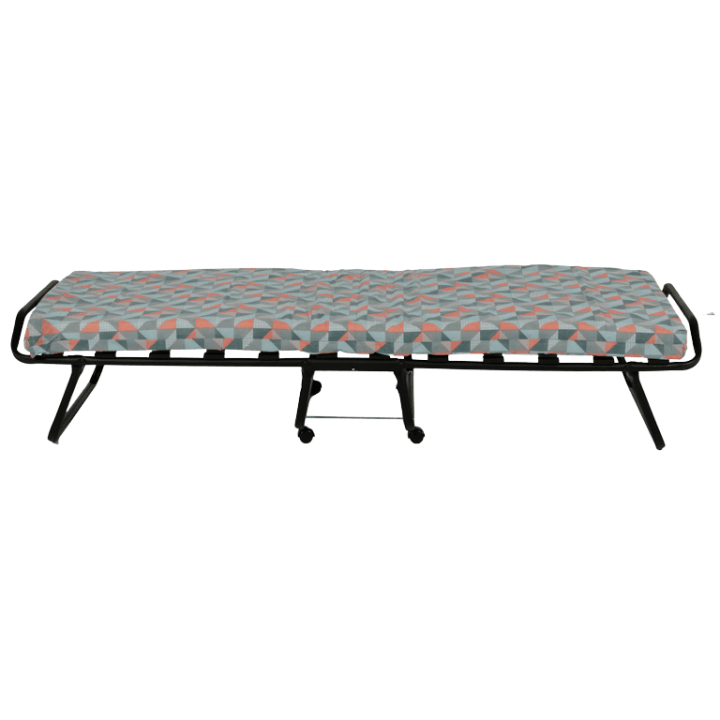 Lit pliant 80 x 190 cm - 12 lattes noir + housse