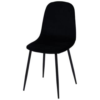 Chaise Mia tissu velours noir