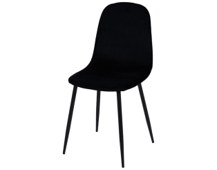 Chaise Mia tissu velours noir