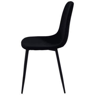 Chaise Mia tissu velours noir
