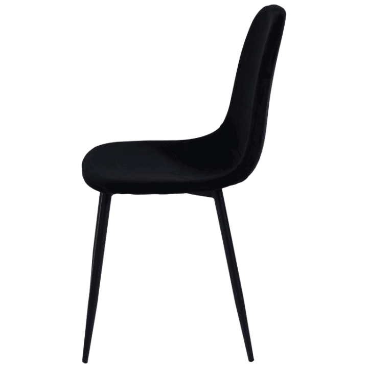Chaise Mia tissu velours noir