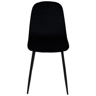 Chaise Mia tissu velours noir