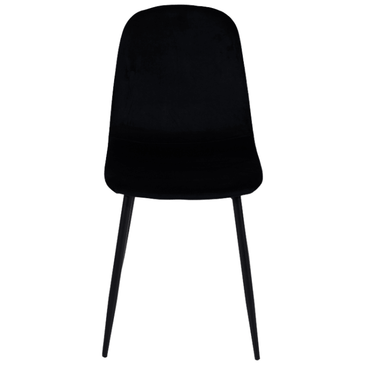Chaise Mia tissu velours noir