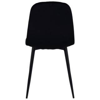 Chaise Mia tissu velours noir