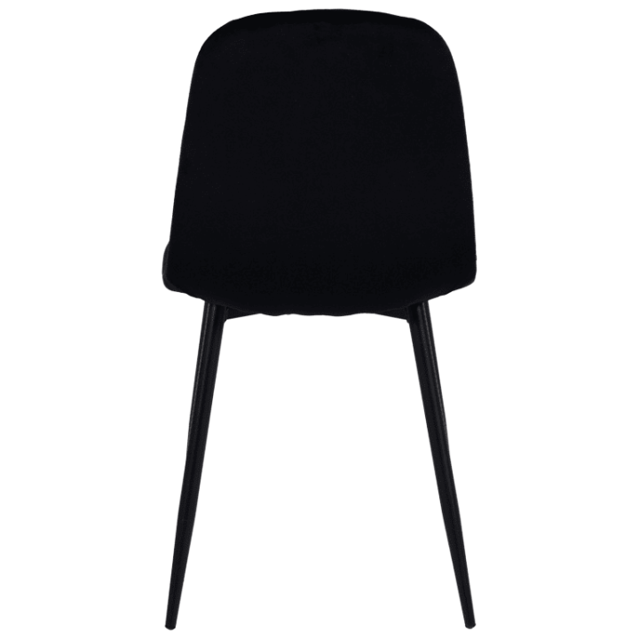 Chaise Mia tissu velours noir