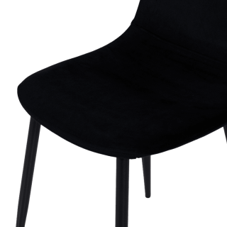 Chaise Mia tissu velours noir