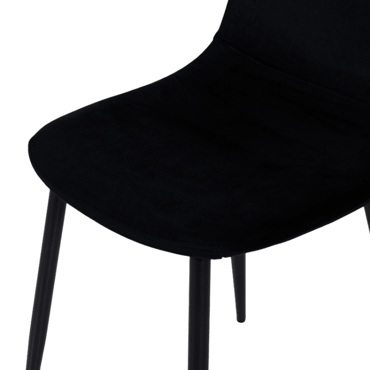 Chaise Mia tissu velours noir
